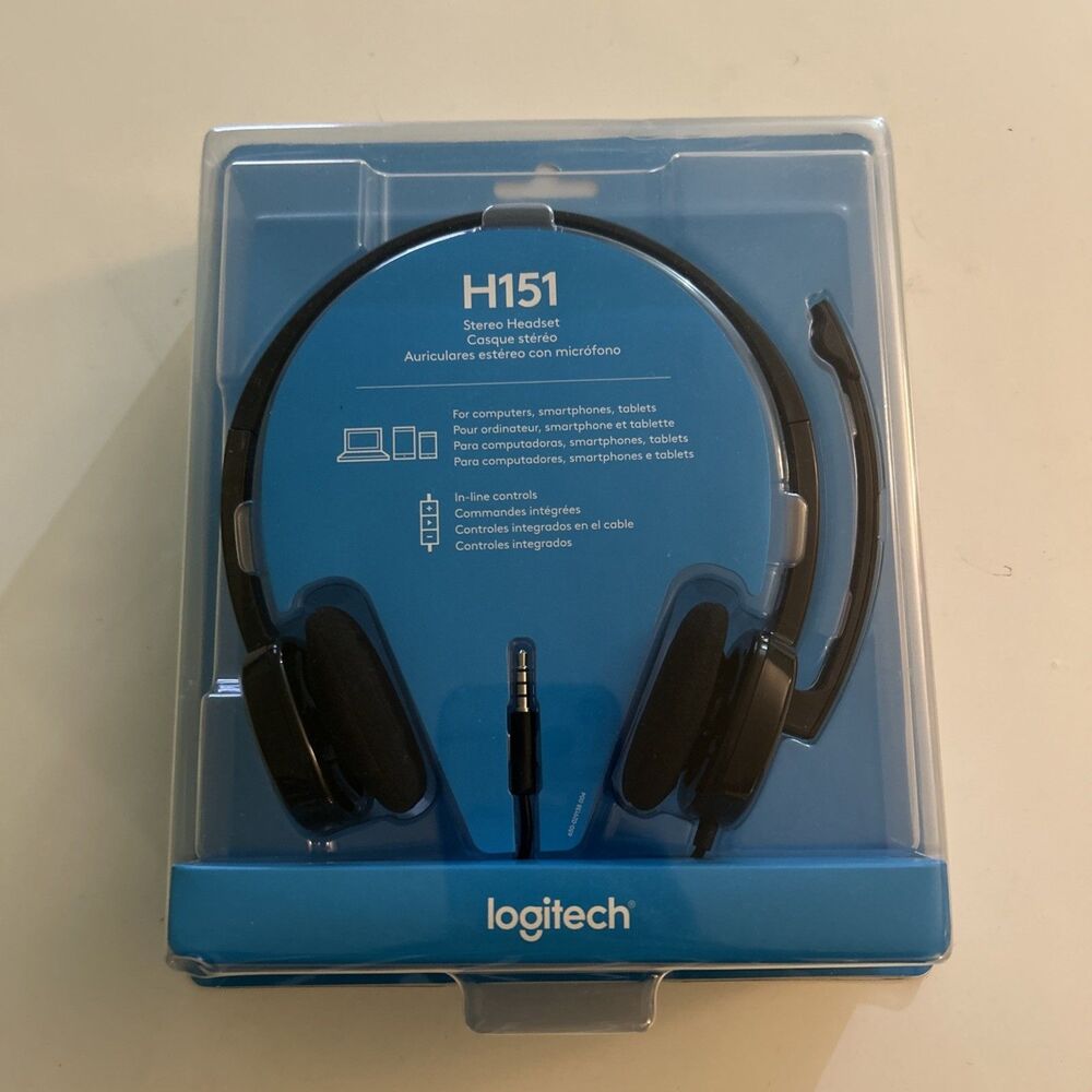 Logitech Stereo Headset Model H151 Dual Earpiece With Microphone